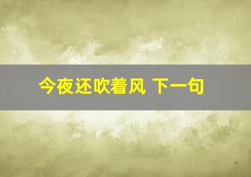 今夜还吹着风 下一句